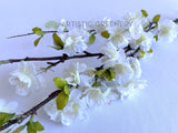 F0394 Artificial Cherry Blossom Branch 120cm White | ARTISTIC GREENERY