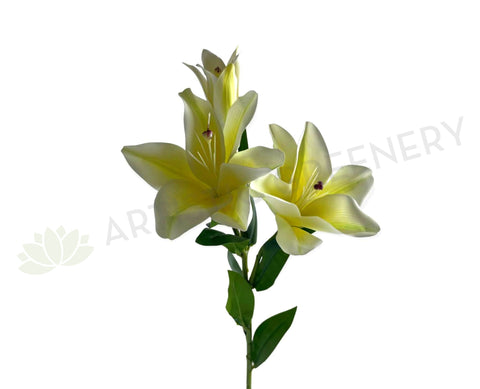 F0406 Artificial Oriental Lily Spray 76cm Light Yellow | ARTISTIC GREENERY