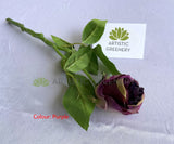 Purple - F0417 Silk Single Rose Stem 39cm Blue / Pink / Purple (SPECIAL) | ARTISTIC GREENERY