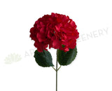 F0424 Silk Hydrangea Single Stem 60cm Red | ARTISTIC GREENERY