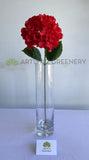 F0424 Silk Hydrangea Single Stem 60cm Red | ARTISTIC GREENERY