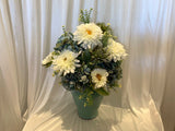 FA1097 - White Sunflowers & Blue Hydrangea Floral Arrangement (55cm Height) | ARTISTIC GREENERY