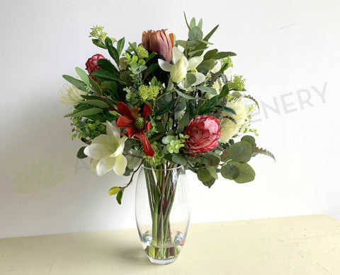 FA1114 - Artificial Bespoke Australian Natives & Magnolia Floral Arrangement (70cm Height) REF: Renee T | ARTISTIC GREENERY