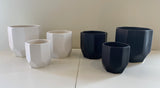 CER-FB81 Octagon Ceramic Pots  - Black / White - 3 Sizes