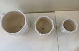 CER-FB81 Octagon Ceramic Pots  - Black / White - 3 Sizes