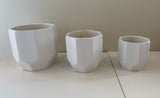 CER-FB81 Octagon Ceramic Pots  - Black / White - 3 Sizes