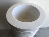 Fiberglass Round Pot Ripple Pattern- White (Code: FG44001)