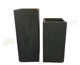 Square Fiberglass Pot - Slate Colour (Code: FGVERTLINE)