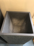 Square Fiberglass Pot - Slate Colour (Code: FGVERTLINE)