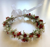 Round Bouquet - Burgundy / Red & White - Taryn J