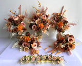 Natural Style Bouquet (Upright) - Orange / Pink / Brown - Grace G | ARTISTIC GREENERY