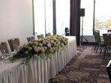 For Hire - White & Pink Bridal Table Centrepiece 200cm (Code: HI0008)