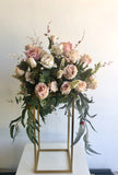 For Hire - Dusty Pink Centrepiece on Gold Stand 95cm (Code: HI0009)