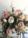 For Hire - Dusty Pink Centrepiece on Gold Stand 95cm (Code: HI0009)