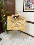 For Hire - Rustic Style Welcome Sign with Flowers (Product code: HI0046)