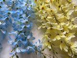 HP0073 Hanging Wisteria Bunch 68cm Yellow / Light Blue