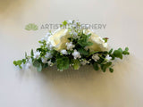 Bridal Silk Floral Haircomb / Hairpiece - Kathleen (Code: HAIR001) | ARTISTIC GREENERY