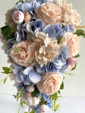 Real Touch QualityTeardrop Wedding Bouquet - Blush and Purple - Rejinette M | ARTISTIC GREENERY