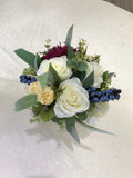 Round Bouquet - Maroon Blue & White - Alexia VM