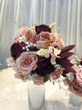 Round Bouquet - Burgundy & Pink - Natalie D