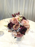 Round Bouquet - Burgundy & Pink - Natalie D