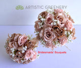 Rustic Bridal Bouquet - Rustic Pink - Anushka V | ARTISTIC GREENERY Wedding Flowers