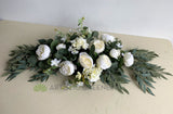 Round Wedding Posy Bouquet - White Peony and Ranunculus Flowers - Tess W | ARTISTIC GREENERY