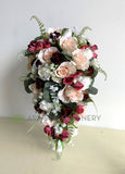 Teardrop Bouquet - Burgundy Champagne & White - Kay S | ARTISTIC GREENERY