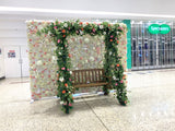 For Hire - Wooden Swing Chair with Colourful Silk Flowers (Code: HI0011)