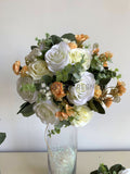 Round Bouquet - Apricot & White - Debbie N