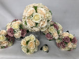 Round Bouquet - Dusty Pink & White - Jessica M