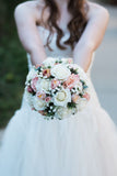 Round Bouquet - Peach & White - Rachel