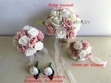 Round Bouquet - Pink & White - Linda W | ARTISTIC GREENERY - Pink and white latex wedding posy Australia