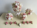 Teardrop Bouquet - Dusty Pink & White - Kristen B | ARTISTIC GREENERY | WA Perth Australia Silk Wedding Bouquets Specialist