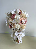 Teardrop Bouquet - Dusty Pink & White - Kristen B | ARTISTIC GREENERY | WA Perth Australia Silk Wedding Bouquets Specialist