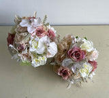 Teardrop Bouquet - Dusty Pink & White - Kristen B | ARTISTIC GREENERY | WA Perth Australia Silk Wedding Bouquets Specialist