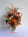 Natural Style Bouquet (Upright) - Orange / Pink / Brown - Grace G | ARTISTIC GREENERY