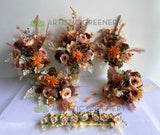 Natural Style Bouquet (Upright) - Orange / Pink / Brown - Grace G | ARTISTIC GREENERY