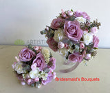 Round Bouquet - Dusty Pink & White - Amanda M (Bouquets & Cake Flowers) | ARTISTIC GREENERY