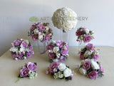 Round Bouquet - Purple & White - Amanda M (Bouquets & Cake Flowers)