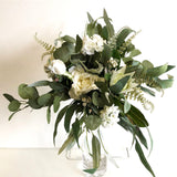 Round Bouquet - Native White & Greenery - Alana B