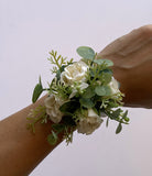 Custom-made silk corsage - white