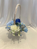 Teardrop Bouquet  - White & Blue - Michelle S