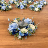 Teardrop Bouquet  - White & Blue - Michelle S