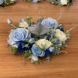 Teardrop Bouquet  - White & Blue - Michelle S