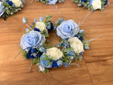 Teardrop Bouquet  - White & Blue - Michelle S