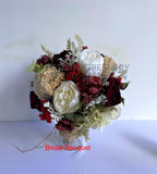 Round Bouquet - Burgundy & White - Angalique