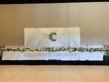 For Hire - White Fabric Backdrop for Events & Weddings 240 (H) x 600 (W)cm (Product Code: HI0044) | ARTISTIC GREENERY Wedding White Backdrop Hire Perth WA