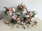 Round Wedding Bouquet - Pink & Natives - Angela M - Qualtiy Artificial Wedding Flowers Perth - ARTISTIC GREENERY