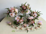 Round Wedding Bouquet - Pink & Natives - Angela M - Qualtiy Artificial Wedding Flowers Perth - ARTISTIC GREENERY